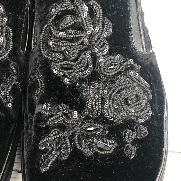 SALE! Michael Kors Beaded Velvet Black Loafers - Picture 2 of 14